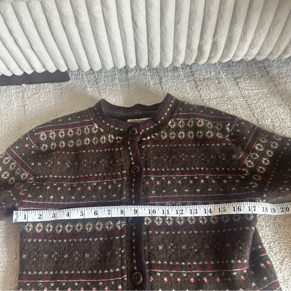 Près De Chamonix Vintage 90s Alpine Pure Merino Wool Patterned Sweater - Picture 3 of 7